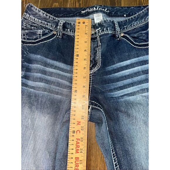 Maurices Womens Bootcut Jeans 14 medium Wash Heavy Stitch Stretch - Picture 5 of 9